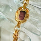 Gold Over Sterling Heavy Link Large Agate Bracelet