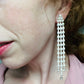Vintage 1980s Pierced Rhinestone Shoulder Duster Earrings