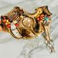 Vintage Handmade 1990s Fired Fantasies Bohemian Clay and Leather Belt