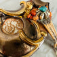 Vintage Handmade 1990s Fired Fantasies Bohemian Clay and Leather Belt