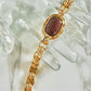 Gold Over Sterling Heavy Link Large Agate Bracelet