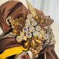 Vintage Glass Triangle Autumn Rhinestones Brooch Pin