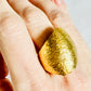 Shiny Brushed Gold Massive Oblong Statement Ring