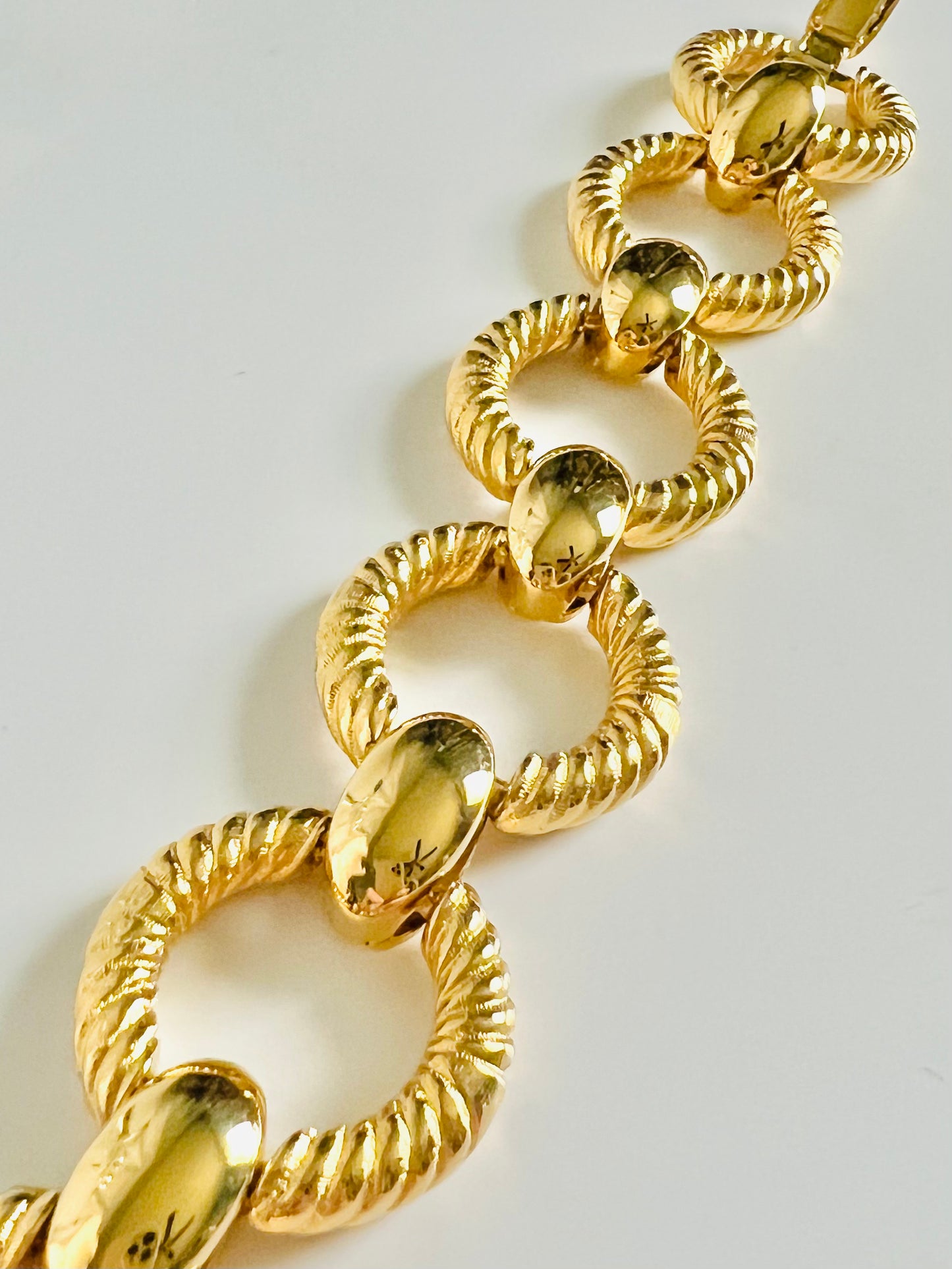 Vintage Gold Joan Rivers Textured Link Bracelet