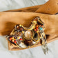 Vintage Handmade 1990s Fired Fantasies Bohemian Clay and Leather Belt