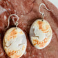 Vintage Hand Carved Sterling Silver Cameo Earrings