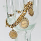 Vintage MidCentury Gold Filled Bracelet With Five Charms