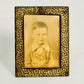 Vintage MidCentury Little Boy in Hammered Metal Frame
