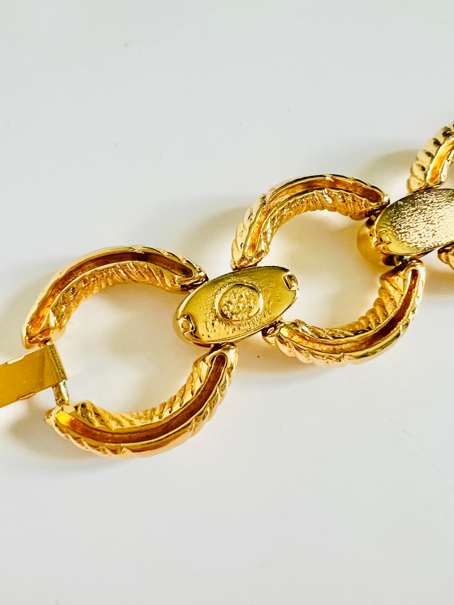Vintage Gold Joan Rivers Textured Link Bracelet