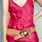 Vintage Handmade 1990s Fired Fantasies Bohemian Clay and Leather Belt
