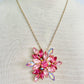 Vintage 1960s Aurora Borealis Pink Regency Brooch Necklace