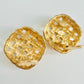Vintage Signed Givenchy Gold Basketweave Clip Earrings
