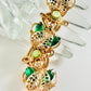 Vintage 1960s Green Glass Filigree Leaves Juliana Style Bracelet