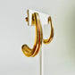 Vintage Shiny Gold 1990s Half Hoop Pierced Earrings